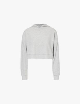 ALO YOGA: Muse cropped stretch-jersey hoody