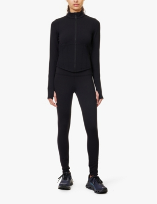 ALO YOGA: Airbrush Corset high-neck stretch-jersey jacket