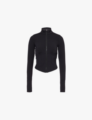 ALO YOGA: Airbrush Corset high-neck stretch-jersey jacket
