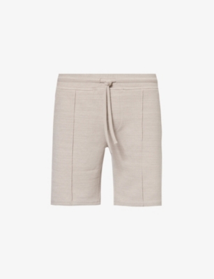 Shop Arne Men's Stone Cavour Elasticated-waistband Woven-blend Shorts