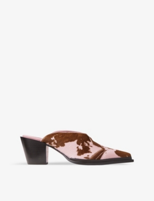 JIMMY CHOO: Cece cow-print leather heeled mules