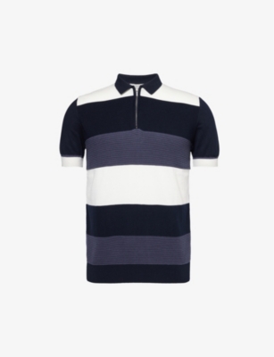 ARNE: Cavour stripe-pattern cotton-knit polo shirt
