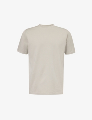 Shop Arne Luxe Brand-embroidered Stretch-jersey T-shirt In Stone