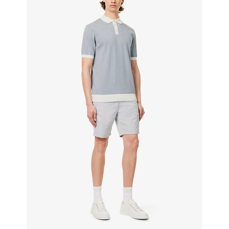 Shop Arne Men's Navy Contrast-trim Relaxed-fit Cotton-knit Polo Shirt