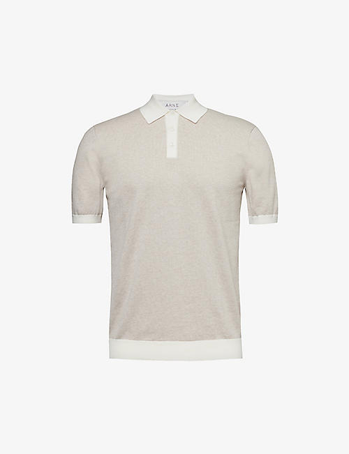 ARNE: Contrast-trim relaxed-fit cotton-knit polo shirt