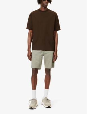Shop Arne Men's Brown Crewneck Relaxed-fit Short-sleeved Cotton T-shirt