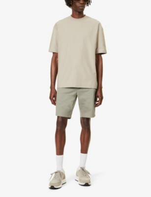 Shop Arne Crewneck Relaxed-fit Short-sleeved Cotton T-shirt In Stone
