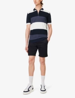 Shop Arne Men's Black Tailored Mid-rise Stretch-cotton Shorts