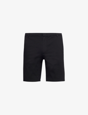 Shop Arne Men's Black Tailored Mid-rise Stretch-cotton Shorts