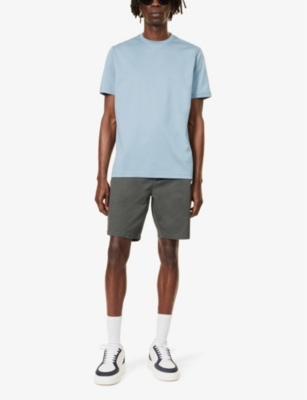 Shop Arne Men's Charcoal Tailored Mid-rise Stretch-cotton Shorts