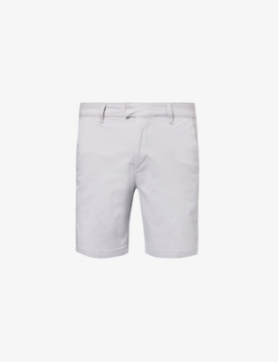 Shop Arne Mens Mid Grey Tailored Mid-rise Stretch-cotton Shorts