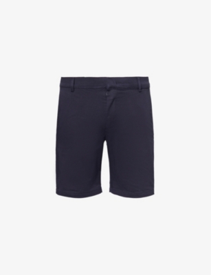 Shop Arne Tailored Mid-rise Stretch-cotton Shorts In Navy