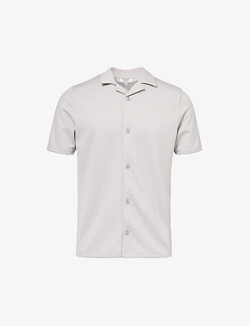 ARNE: Chevron-textured relaxed-fit stretch-woven shirt