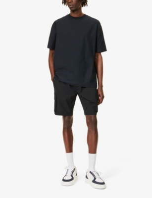 Shop Arne Men's Black Drawstring-waist Stretch-woven Cargo Shorts