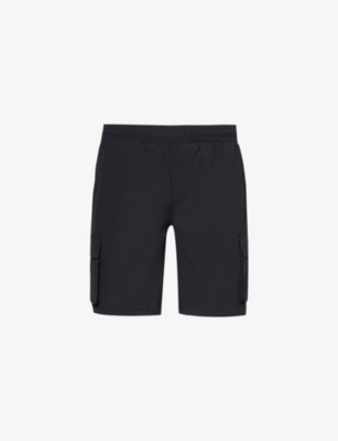Shop Arne Men's Black Drawstring-waist Stretch-woven Cargo Shorts