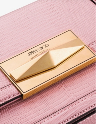 Shop Jimmy Choo Diamond Leather Cross-body Bag In Rose/gold