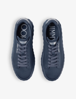 Jimmy Choo Womens V Vy Diamond Leather Low-top Trainers In V Navy