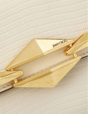Shop Jimmy Choo Women's Bamboo/gold Diamond Croc-embossed Mini Leather Shoulder Bag