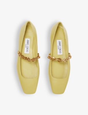 Shop Jimmy Choo Women's Sunbleached Yellow Diamond Tilda Leather Loafers