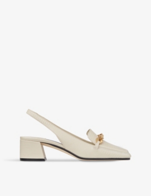 JIMMY CHOO: Diamond Tilda slingback leather heeled loafers