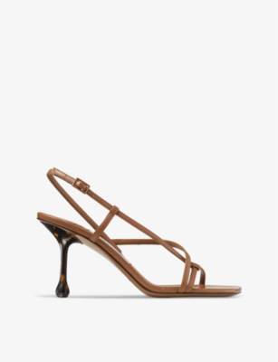 JIMMY CHOO: Etana 80 leather heeled sandals