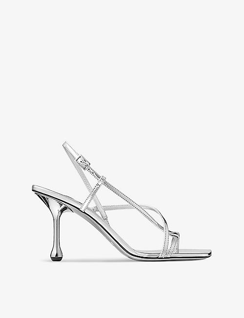 JIMMY CHOO: Etana 80 leather heeled sandals