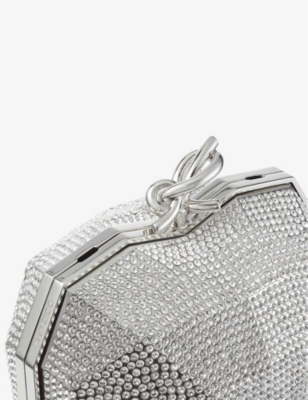 Shop Jimmy Choo Women's Silver Faceted Heart-shaped Lucite Clutch Bag