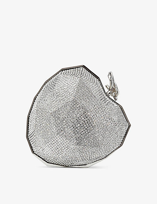 JIMMY CHOO: Faceted heart-shaped lucite clutch bag