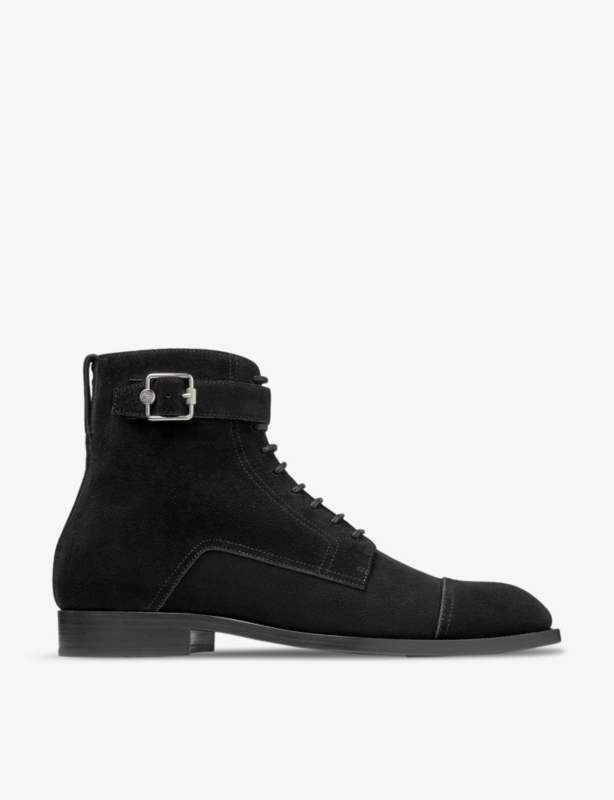 Finnion lace-up velvet-suede ankle boots