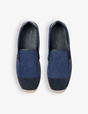 Shop Jimmy Choo Men's Vy Mix Ivan Slip-on Canvas And Suede Espadrilles In Navy Mix