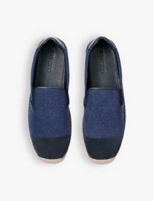 Jimmy Choo Womens  Ivan Slip-on Canvas And Suede Espadrilles In Navy Mix