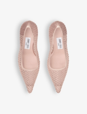 JIMMY CHOO: Ixia 95 pointed-toe mesh heeled courts