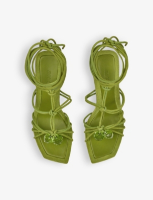 Shop Jimmy Choo Womens Matcha Jemma Suede Heeled Sandals