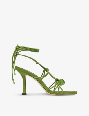 Shop Jimmy Choo Womens Matcha Jemma Suede Heeled Sandals