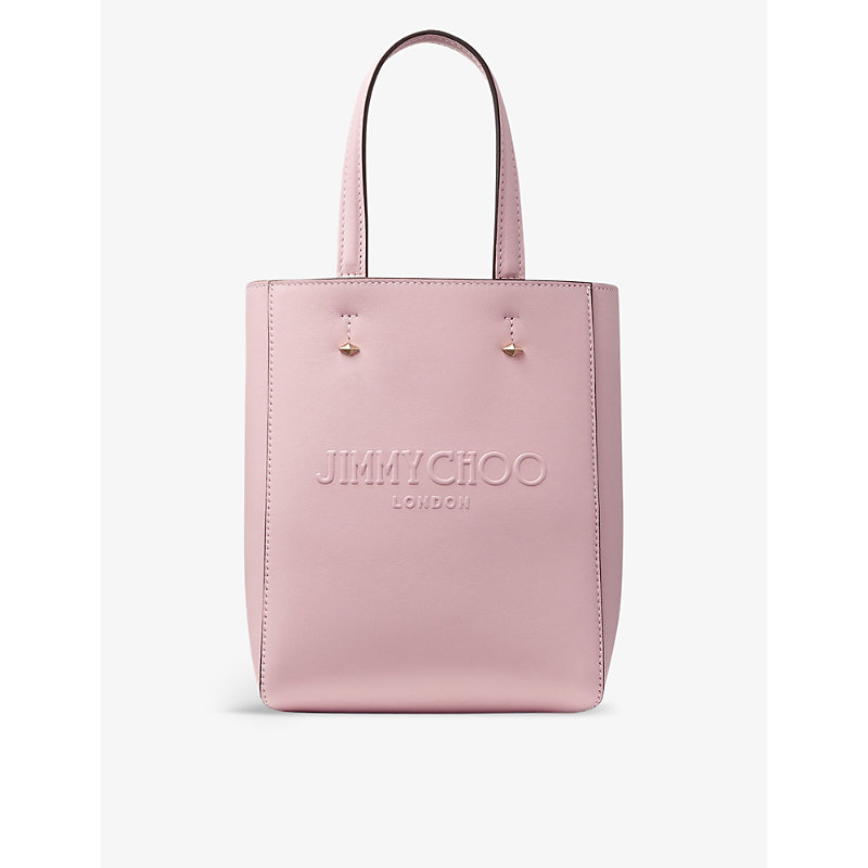 Jimmy Choo Lenny Leather Tote Bag In Rose/light Gold
