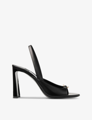 JIMMY CHOO: Lev 95 diamond-link leather heeled sandals
