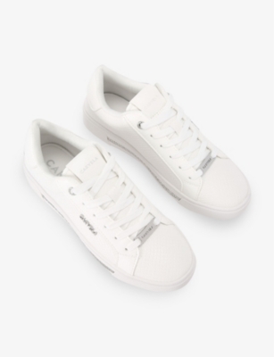 Carvela Womens Diamond Low-top Faux Leather Trainers Whit In White