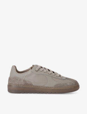 Shop Represent Men's Taupe Virtus Leather Low-top Trainers