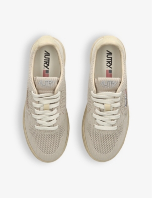 Shop Autry Womens Beige Easeknit Panelled Mesh Low-top Trainers Eur 37 / 4 Uk