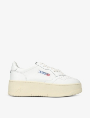 AUTRY: Medalist platform leather low-top trainers