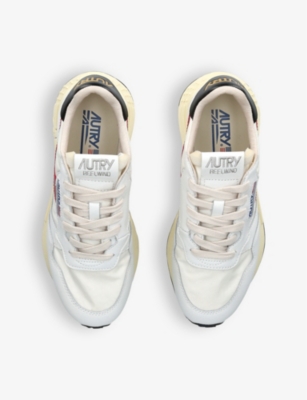 Autry Reelwind Leather Sneakers In White/red