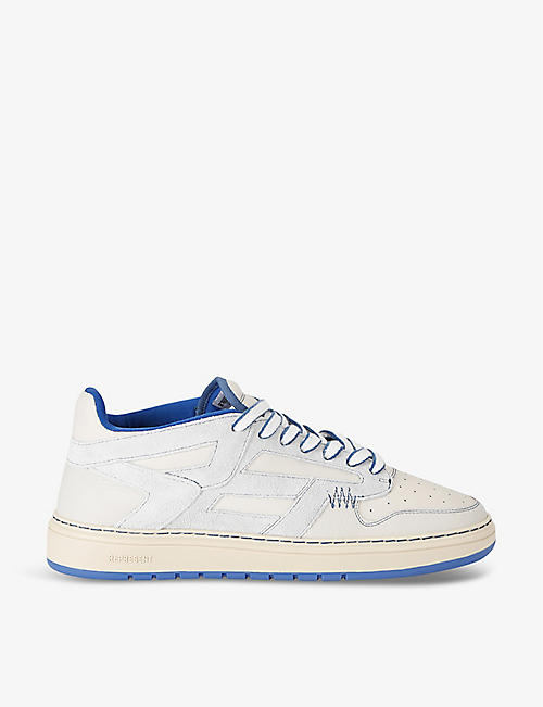 REPRESENT: Reptor contrast-panel leather low-top trainers