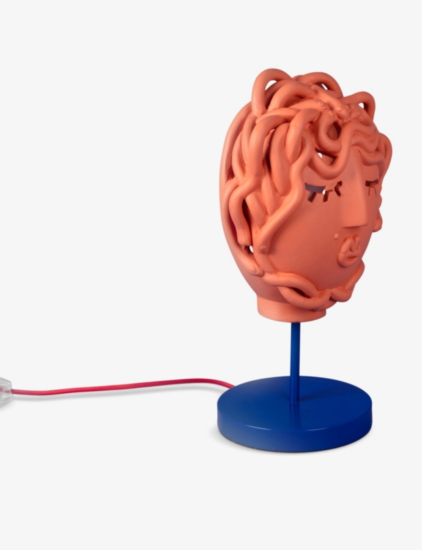 Medusa mask terracotta lamp 28cm