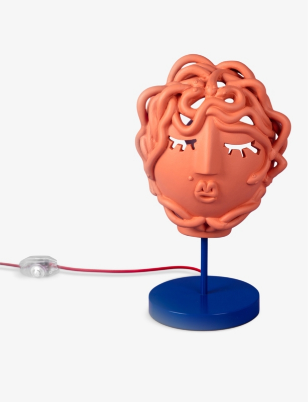 Medusa mask terracotta lamp 28cm
