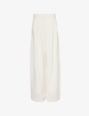 THE FRANKIE SHOP: Piper pleated-front wide-leg high-rise twill trousers
