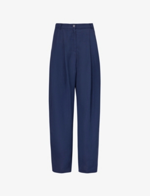 THE FRANKIE SHOP: Piper pleated-front twill trousers