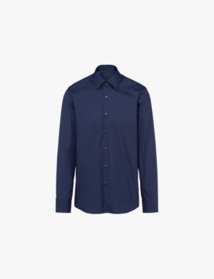 PRADA: Collared slim-fit cotton-blend shirt