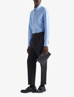 PRADA: Collared slim-fit cotton-blend shirt