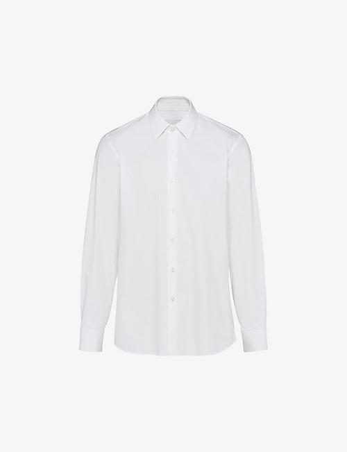 PRADA: Collared slim-fit cotton-blend shirt