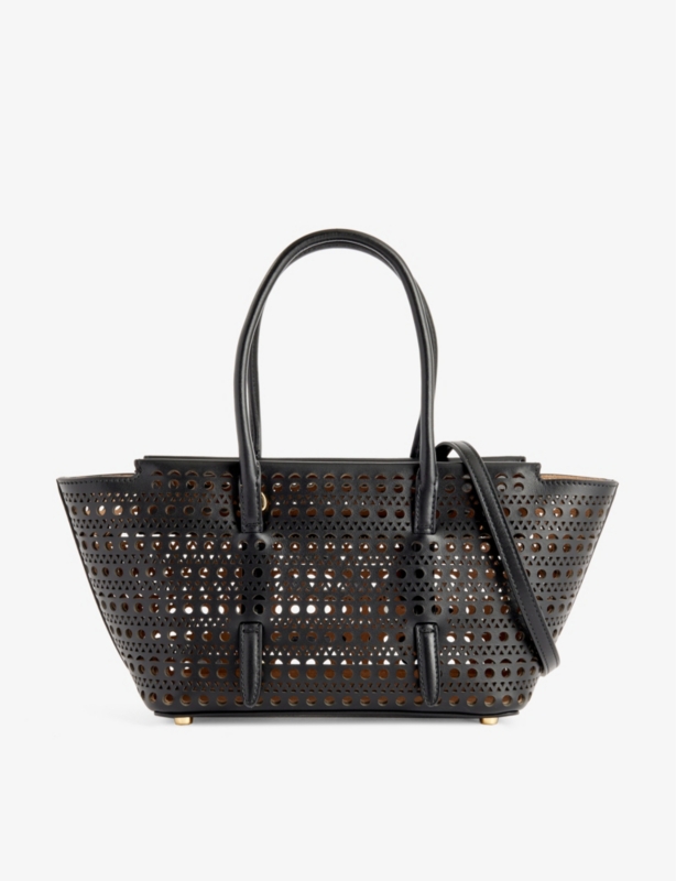 Mina 20 cut-out leather top-handle bag